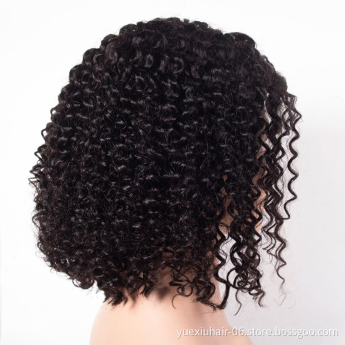 Short Bob Wigs Human Hair Deep Curly Wave Lace Front Wig Raw Peruvian Virgin Hair for Black Women